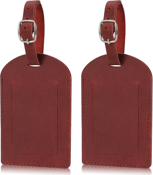 Ringsun Leather Luggage Tag for Suitcases ID Tags Bag Tags for Luggage (2 Pack)