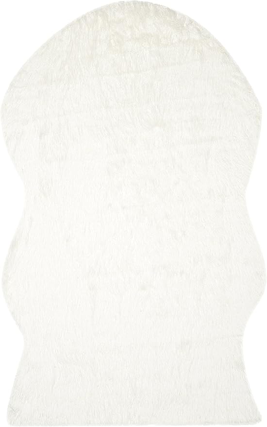 SAFAVIEH Faux Sheep Skin Collection 6' x 9' Ivory FSS117A Silken Glam 2.35-inch Thick Area Rug