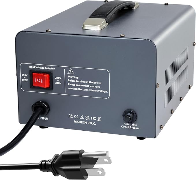 Yinleader 5000 Step Up/Down Transformer Converter 110/120 Volt - 220/240 Volt w/US Power Cord,Circuit Breaker Protection (Grey)