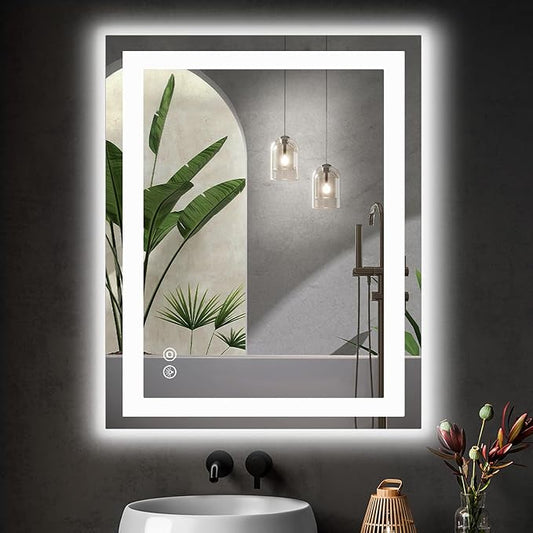 Sweetcrispy 32"x40" Smart Anti-Fog LED Bathroom Mirror with 3 Color Temperatures, Dimmable, Memory Function, Rectangle Modern Vanity Mirror