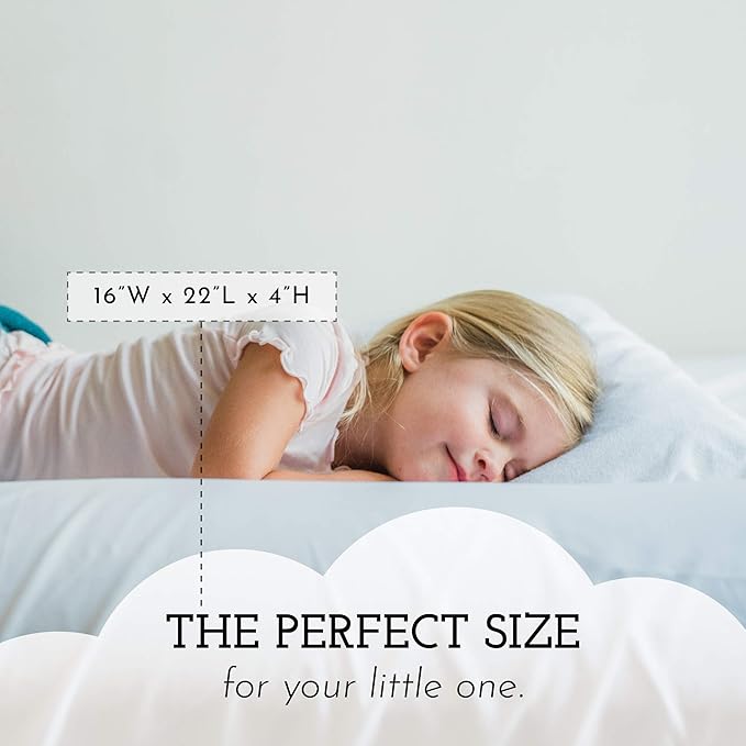 Youth Pillow - 16 X 22 - Soft & Hypoallergenic - Kids Sleeping Pillow - Toddler Bed Pillow - Perfect Size - Backed by Our Love The Fluff Guarantee (1 Pack)