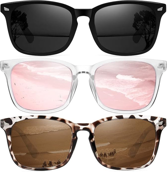 Ougenni Sunglasses for Women Men Vintage Polarized Women Sunglasses Round Classic Retro UV Protection Lens
