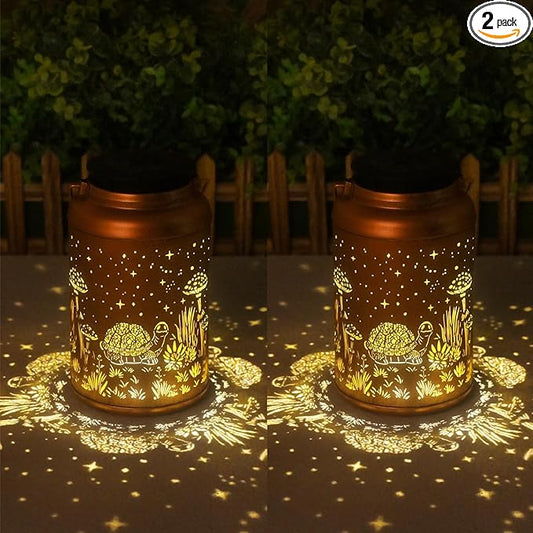 Birthday Gifts for Women, Men, Mom, 2 Pack Turtle Solar Lanterns Outdoor Waterproof - Hanging Turtle Solar Lights Garden Decor, Outdoor Decor for Patio, Yard