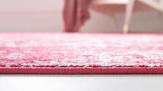 Rugs.com Arlington Collection Rug – 8' x 10' Pink Medium-Pile Rug Perfect for Living Rooms, Large Dining Rooms, Open Floorplans
