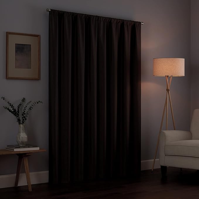 Eclipse Kendall Modern Blackout Thermal Rod Pocket Window Curtain for Bedroom or Living Room (1 Panel), 42 X 84, Artichoke (Pack of 2)
