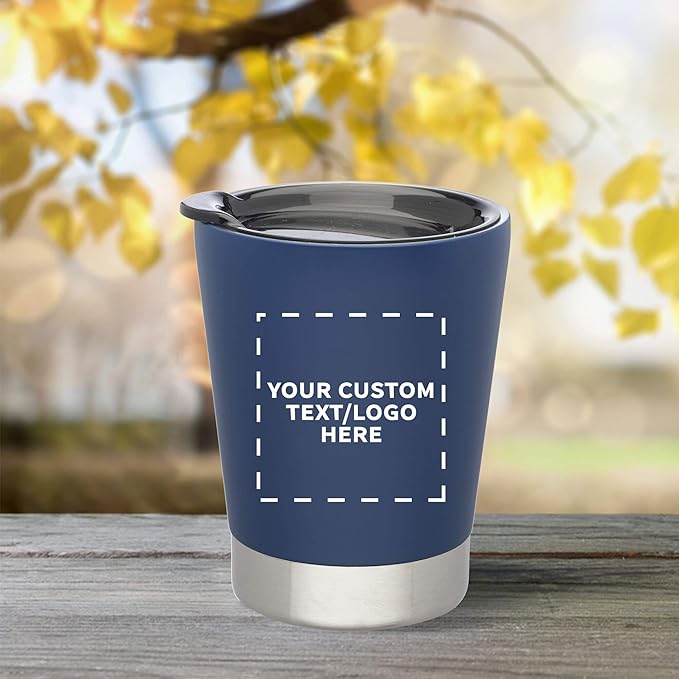 Personalized 12 oz. Itsy Vacuum Insulated Travel Mugs - 24 Pack - Custom Text, Logo - Blue