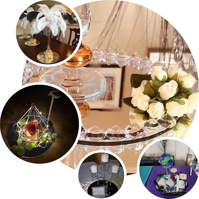 Efavormart 10" Round Glass Mirror Wedding Party Table Decorations Centerpieces - 6 PCS