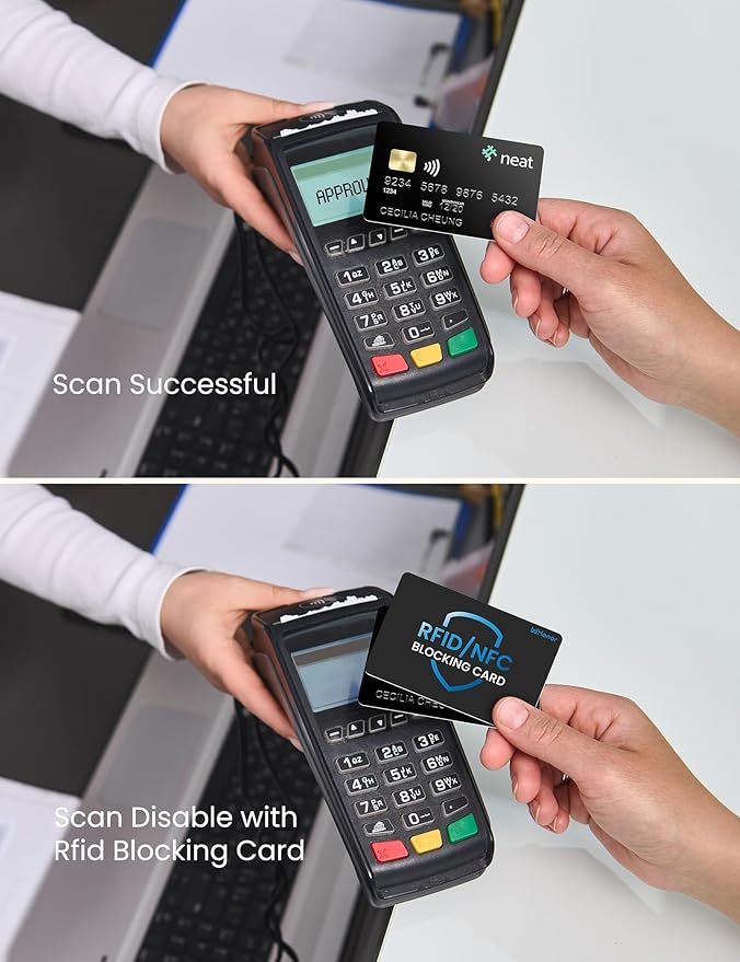 WHonor RFID Blocking Card 5 Pack, Bank Debit Credit Card Protector, Anti-Theft Contactless NFC Blocker, Entire Wallet Protection (5)