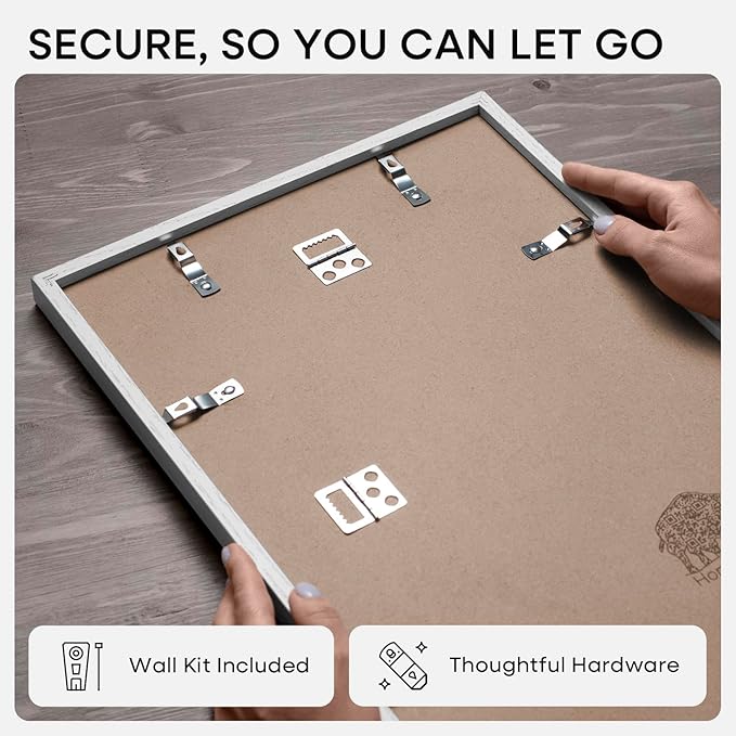 Homeforia 14x24 White Picture Frame, High End Oak 14x24 White Wooden Poster Frames with Mat 11x22 for Print, 14 x 24 Wood Frame Matted to 11 x 22 Photo, 24x14 Frame, Tempered Glass, Wall Kit, Set of 1