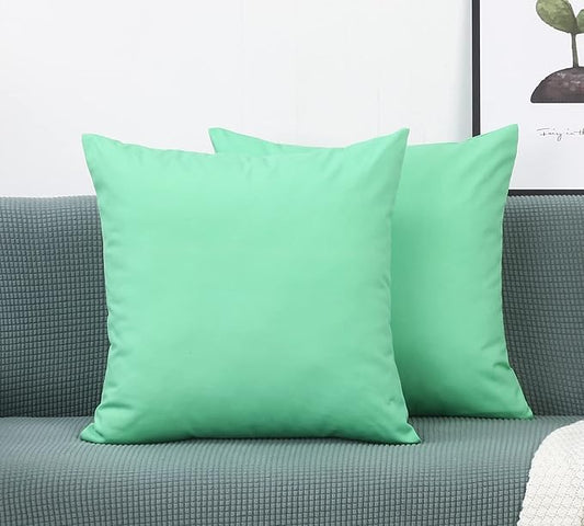 TangDepot Handmade Decorative Solid 100% Cotton Canvas Throw Pillow Covers/Cushion Covers, 45 Colors Available - (20" x20" , Mint Green, 2 Count (Pack of 1))