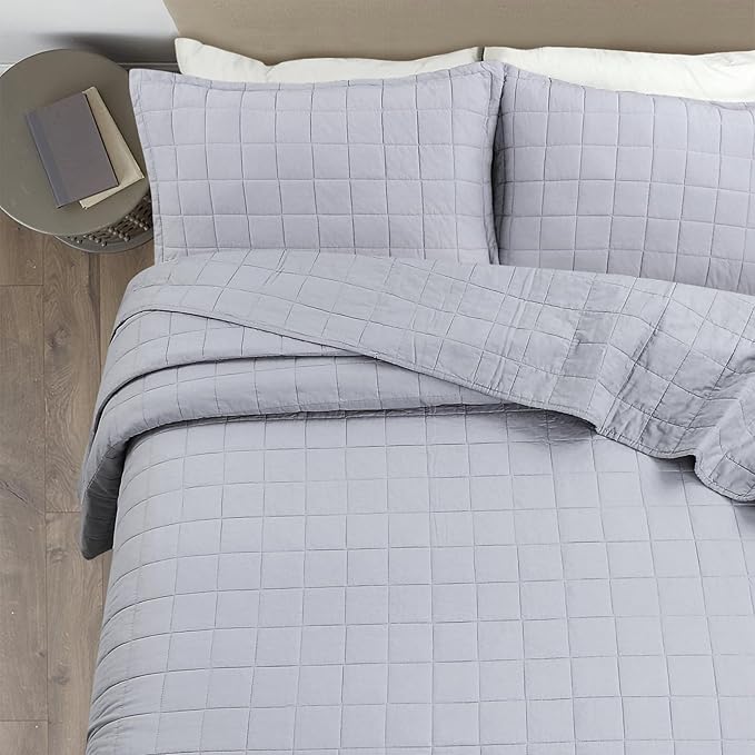100% Cotton Quilt Sets Cal King Size - Soft Lightweight Quilt Bedding Set for Bedroom Decor-Bedspread in Geometric Pattern with 2 Pillow Shams for All Season, 110x120 inches