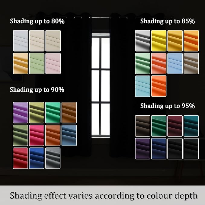 DUALIFE Purple Curtain Panels for Girls Room 45 inch Length Solid Energy Efficient Room Darkening Bedroom Curtains for Short Windows Thermal Insulated Grommet Top 52 x 45 inch