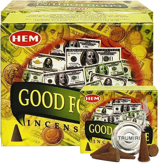 Good Fortune Incense Cones And Cone Incense Burner Bundle Insence Insense Hem Incense