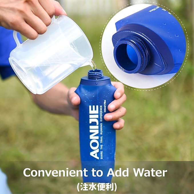 Azarxis TPU Soft Flask Collapsible Water Bottles BPA-Free 250ml 350ml 500ml 600ml for Hydration Vest Pack Running Hiking Cycling Climbing