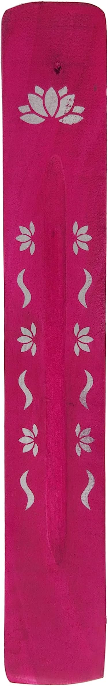 Hosley Artisan-Crafted Wooden Incense Burner Red 10" Long Elegant and Functional Design for Stick and Cone Incense Rich Red Finish for Aesthetic Appeal