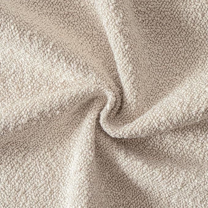 MIULEE 22x22 Inch Decorative Euro Sham Throw Pillows for Bed Set of 2 Textured Boucle Neutral Winter Throw Pillow Covers Oatmeal Accent Solid Euro Couch Pillowcases Sofa Livingroom Home Decor