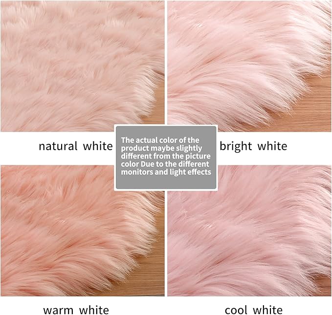 SERISSA Ultra Soft Fluffy Pink Faux Sheepskin Fur Shaggy Couch Cover Furry Carpet for Kids Room Fuzzy Plush Rug for Bedroom Living Room Runner, 2x6 Feet (Sheepskin Shape,Pink)
