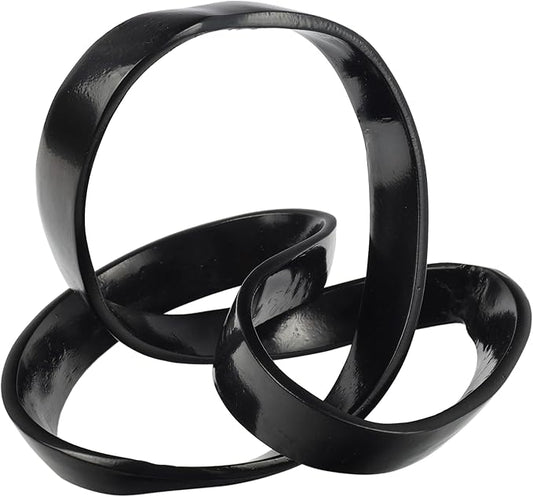 JONATHAN Y DEC1000E Chamberlain 7" Aluminum Abstract Knot Decorative Sculpture Home Decor for Office, Bedroom, Living Room, Shelves & Coffee Tables, Black