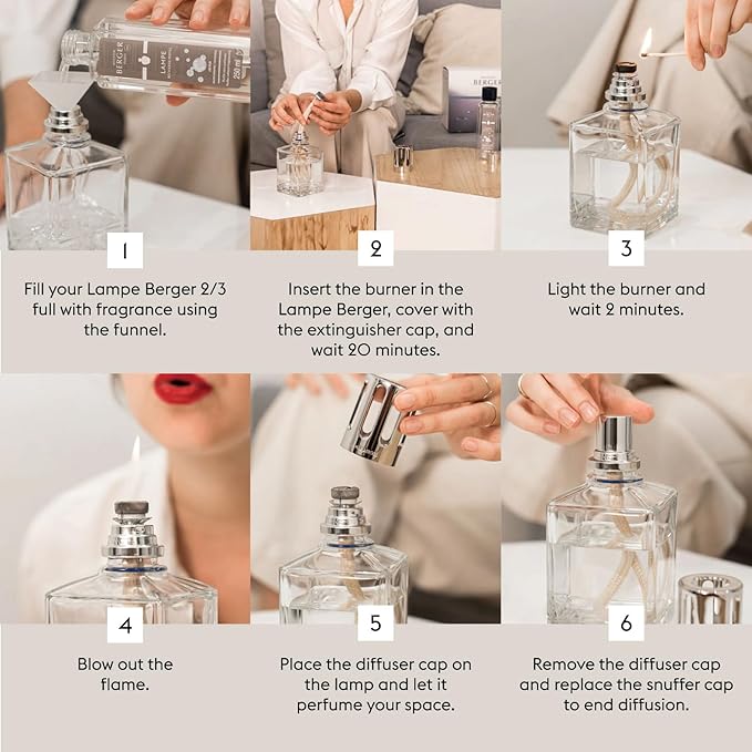 MAISON BERGER Set – Lampe Berger Starter Round Fragrance Diffuser with Ocean Breeze & So Neutral Refills – 2 x 250 milliliters (8.45 Fl Oz) – Elegant Home Air Purifier – Made in France