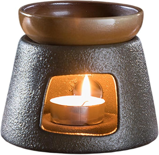 Ceramic Wax Melt Burner & Essential Oil Diffuser, Tealight Candle Holder for Home, Office & Spa