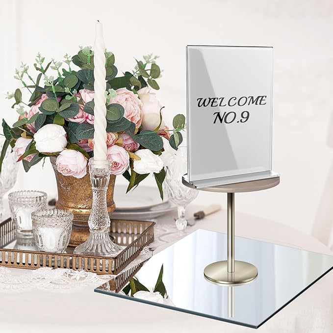 12" Square Mirror Centerpieces, Set of 12 Mirrors for Centerpieces, 2mm Glass Mirror Plates, Mirror Tray, for Wedding Table, Party Decorations, Candle Plate Set, Craft, Christmas Decorations