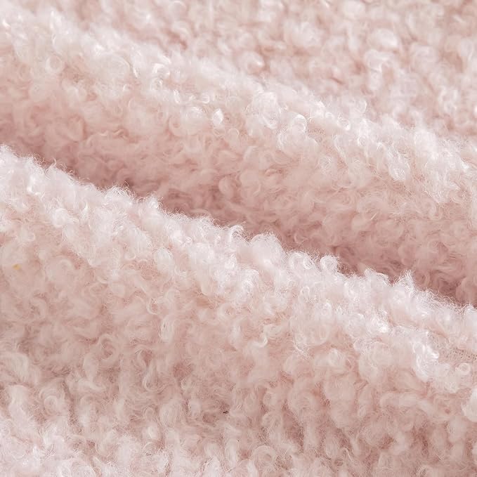 Yaertun Pack of 2 Faux Fur Throw Pillow Covers Decorative Sherpa Boucle Pillow Covers Fuzzy Soft Pillowcases Sheepskin Fleece Cushion Case for Couch Sofa Bed Living Room 20x20 Inch Pink