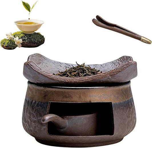 Ceramic Aromatherapy Stove Essential Oil Burner, Aromatherapy Burner for Herbs, Tealight Wax Warmer, Tea Light Candle Holders Teapot Warmer, Zen Incense Burner Kit for Home Office