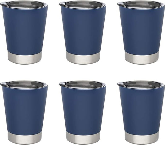 DISCOUNT PROMOS 12 oz. Itsy Vacuum Insulated Travel Mugs - 6 Pack - Blue