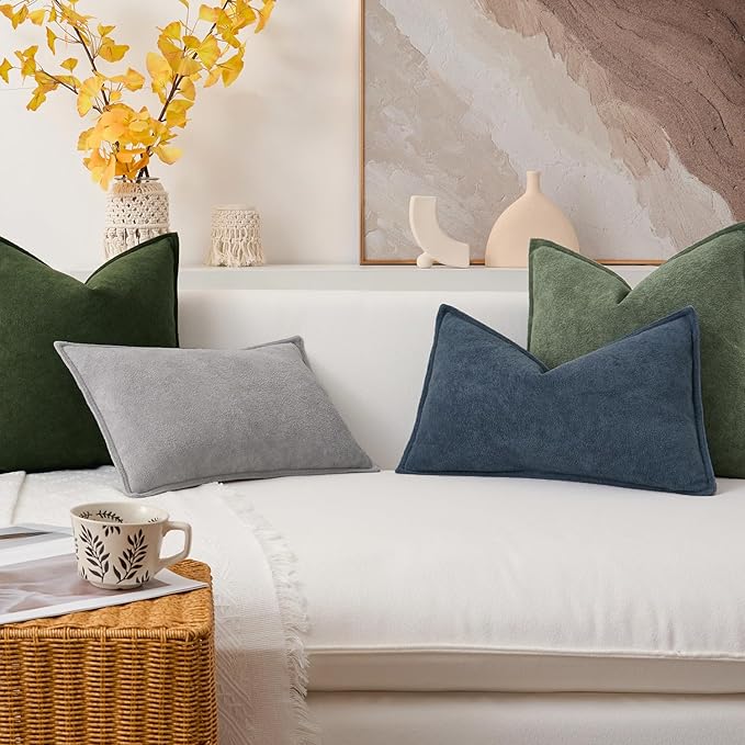 Kevin Textile Waterproof Decorative Pillow Covers Light Grey 20x20 Inch Pack of 2 Soft Boucle Textured Throw Pillowcases Elegant Accent Pillows for Couch Sofa Chair Bed Home Decor Indoor Outdoor