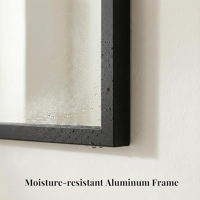 55"x30" Black Bathroom Mirror, Metal Framed Vanity Mirror for Wall, Full Length Body Mirror for Bedroom & Closet, Modern Farmhouse Decor, Flush Mount