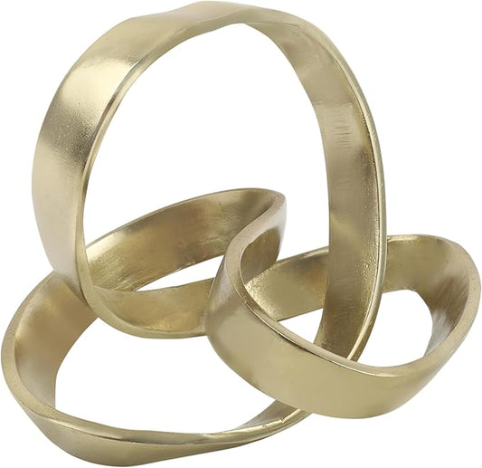 JONATHAN Y DEC1000C Chamberlain 7" Aluminum Abstract Knot Decorative Sculpture Home Decor for Office, Bedroom, Living Room, Shelves & Coffee Tables, Gold