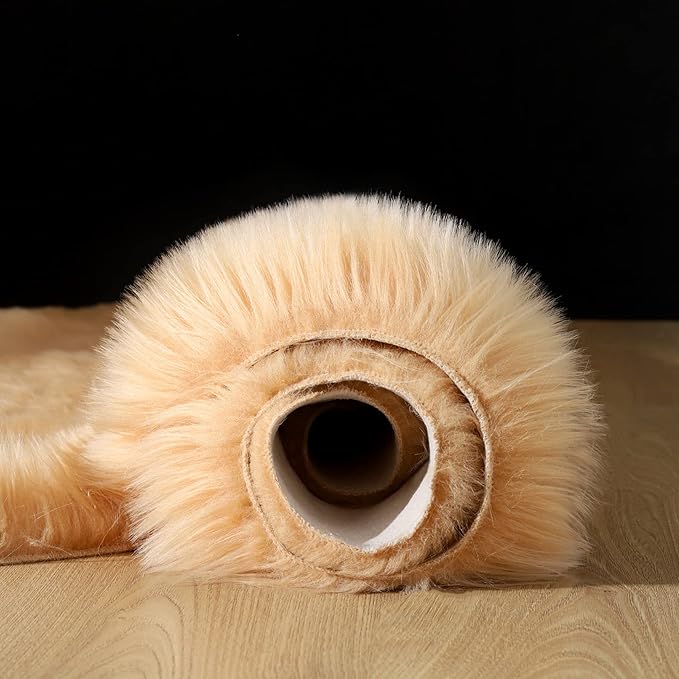 Faux Fur Small Rug 2 x 3 ft Brown Shaggy Sheepskin Machine Washable Fuzzy Area Rug Super Soft Fluffy Plush Carpet for Bedroom Living Room Floor Nursery Kids Room Bedside Rug