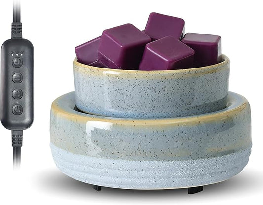 Wax Melt Warmer, Ceramic Candle Melter Melting Wax 3-in-1 Oil Burner Electric Fits Yankee Large Jar, Scented Candle Holder for Home Decor Gifts for Mom Grandma Women Girls