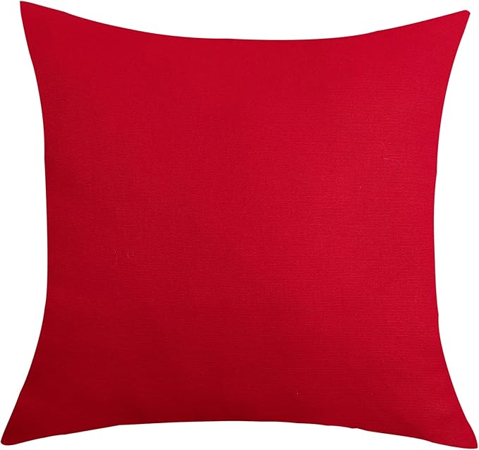 TangDepot Handmade Decorative Solid 100% Cotton Canvas Throw Pillow Covers/Pillow Shams, (20" x20" , Christmas Red, 1 Count (Pack of 1))