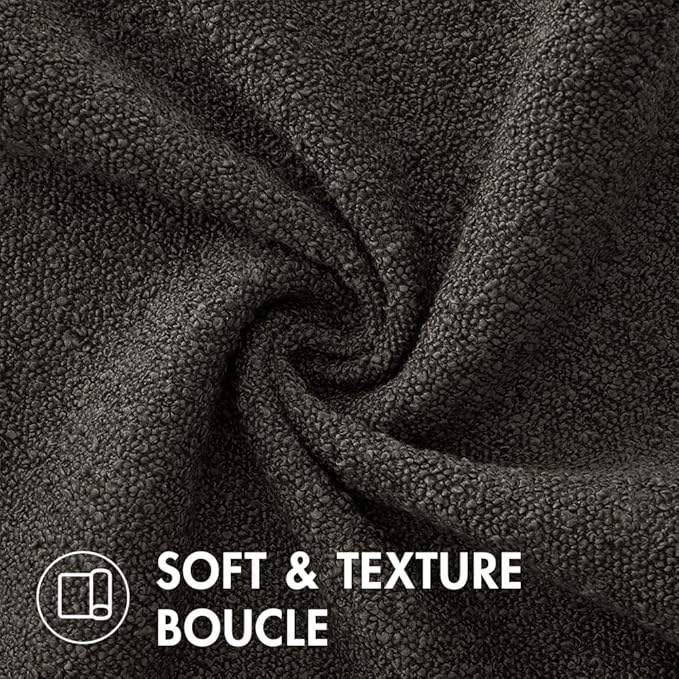 MIULEE 20x20 Inch Decorative Pillow Covers for Couch Bed Set of 2 Textured Boucle Neutral Winter Throw Pillows Dark Coffee Accent Solid Cushion Pillowcases Sofa Livingroom Home Decor