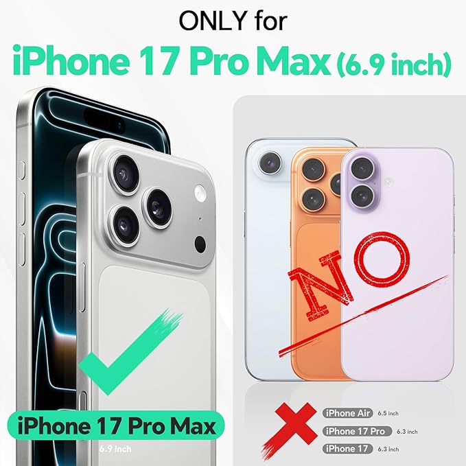 TUCCH Wallet Case for iPhone 17 Pro Max (6.9") 2025, RFID Blocking 4 Card Holders | Kickstand | Shockproof TPU Shell | PU Leather | Magnetic Closure | Protective Phone Cover | Plum Purple