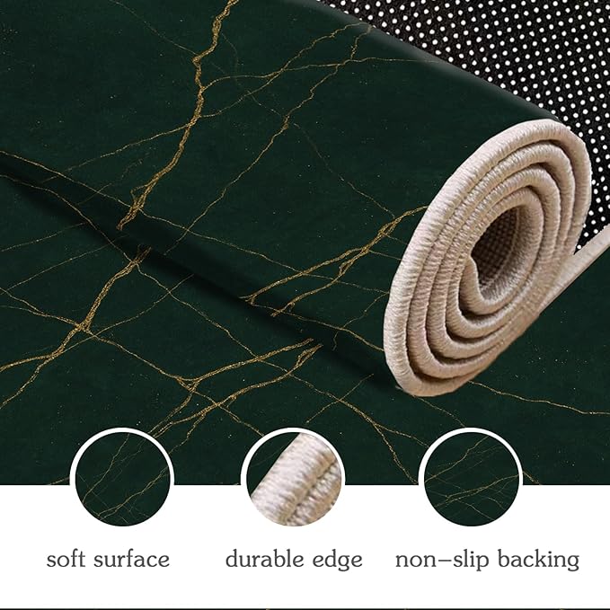 Luxury Marble Rug - 3x5 Rug, Abstract Marble Rugs, Modern Art Entryway Rugs, Washable & Non Slip Carpet Home Decor