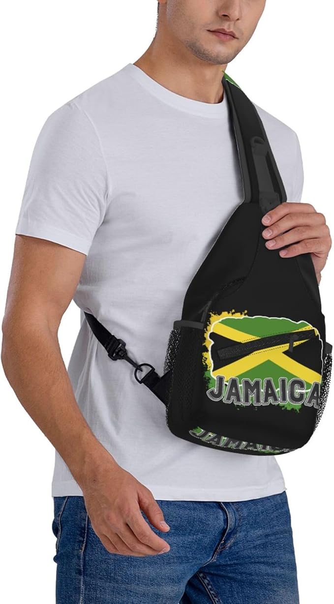 GJXFLSY Jamaic Flag Sling Backpack Crossbody Bag Casual Chest Bags Travel Hiking Daypack Shoulder Bag for Women Men