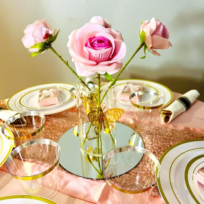 16Pack Round Mirror Plates for Centerpieces Tables, 6inch Mirror Trays Circle Mirror Plates for Tables Decoration, Circular Mirror Candles Flat for Table Centerpiece Wedding Party Decor Crafts