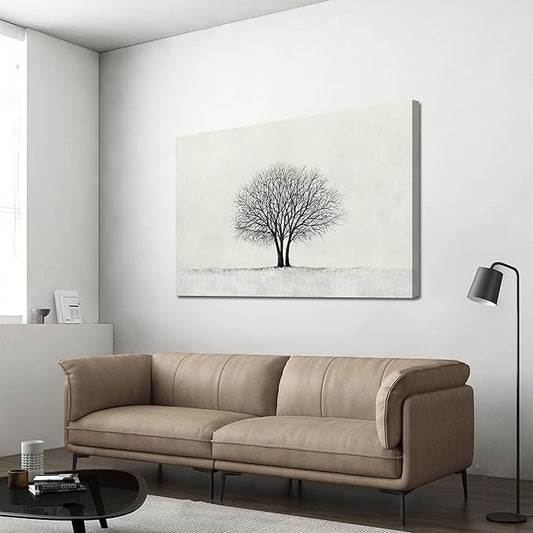Canvas Wall Art Decor Wall Pictures for Living Room Canvas Art Wall Decor Large Black and White Wall Art Prints Minimalist Tree Wall Art Artwork for Walls Home Office Aesthetic Wall Art Decor 32" x 48"
