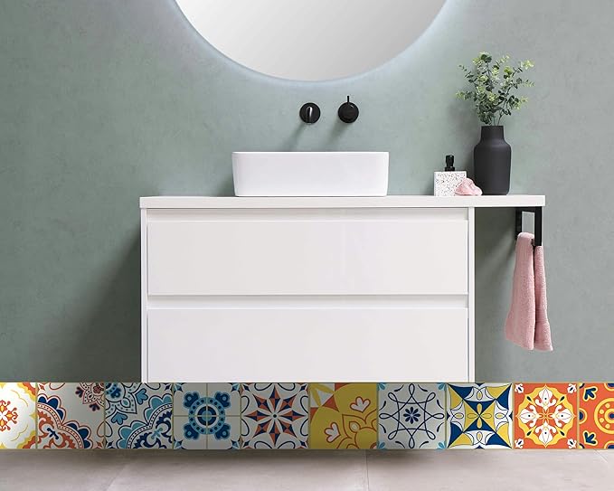 FLFK Wallpaper Border Tile Stickers Peel and Stick Wall Border for Kitchen Backsplash Bathroom Shower Room,9"x240"
