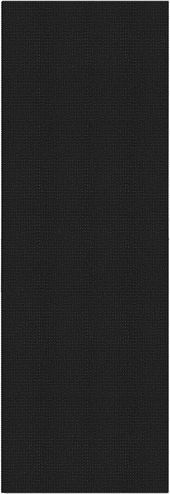 IOHOUZE Washable Runner Rug 2.6x10 Non Slip Rubber Backed Long Hallway Runner Entryway Runner Indoor, Kitchen Rugs Woven Cotton Floor Carpet for Hall Entrance, Black/Grey