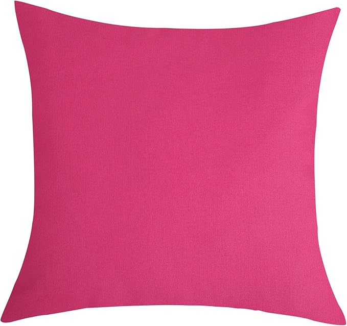 TangDepot Handmade Decorative Solid 100% Cotton Canvas Throw Pillow Covers /Pillow Shams, (18" x18" , Hot Pink, 1 Count (Pack of 1))