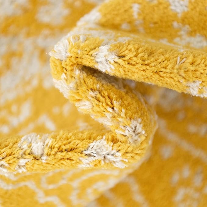 Rugs.com Arlington Collection Rug – 9' x 12' Yellow Medium-Pile Rug Perfect for Living Rooms, Large Dining Rooms, Open Floorplans