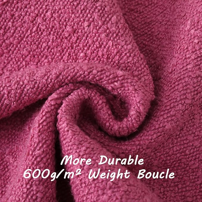 FUTEI Pack of 2 Hot Pink Decorative Throw Pillow Covers 16x16 Inch Soft Cozy Solid Boucle Textured Cushion Case,Modern Home Decor for Couch Bed Living Room