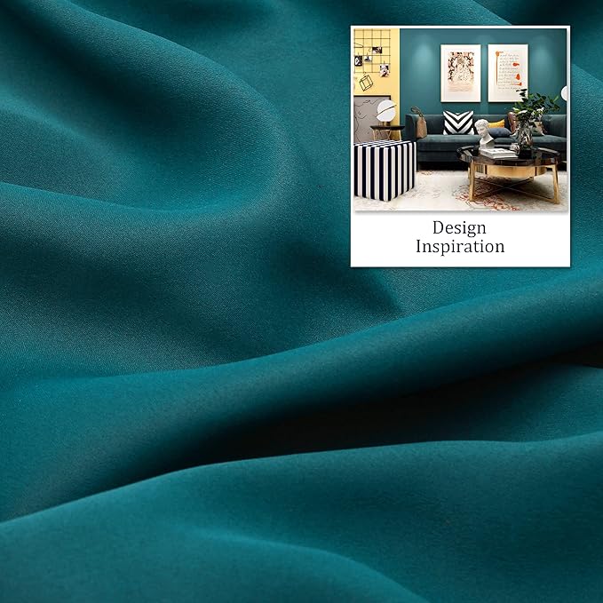 DUALIFE 120 Inch Length Teal Curtains 2 Panels Set Grommet Curtain Drapes Insulated Thermal Room Darkening Blackout Curtains for Bedroom Boy Kids Room 60x120 Inches Long