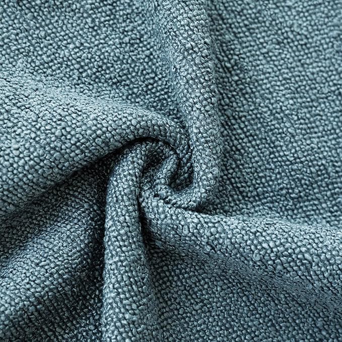 Foindtower Decorative Textured Boucle Throw Pillow Covers Accent Solid Pillow Cases Neutral Soft Cozy Couch Cushion Case for Chair Sofa Bedroom Living Room Home Decor 24x24 Inch,1PC,Misty Blue