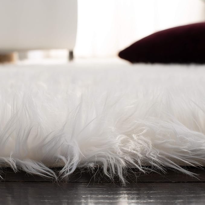 SAFAVIEH Faux Sheep Skin Collection Runner Rug - 2'6" x 12', Ivory, Silken Glam Design, Non-Shedding & Easy Care, 2.35-inch Thick Ideal for High Traffic Areas in Living Room, Bedroom (FSS115A)