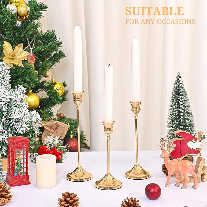 Candlestick Holders 45 PCS, Metal Taper Candle Holder, Gold Candle Holders for Pillar Candles, Vintage Dining Table Centerpiece Decorations for Wedding Party Christmas Halloween Decor