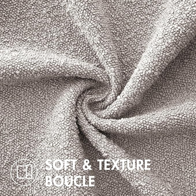 MIULEE 20x20 Inch Decorative Pillow Covers for Couch Bed Set of 2 Textured Boucle Neutral Winter Throw Pillows Cloud Grey Accent Solid Cushion Pillowcases Sofa Livingroom Home Decor